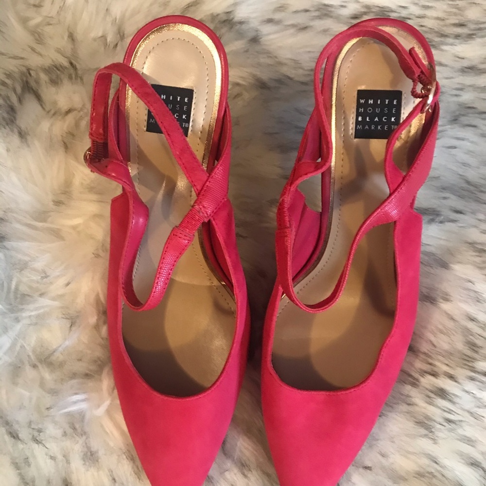 Pink shoes only tried on